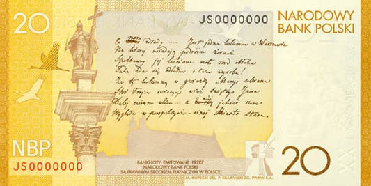 20 zł Juliusz Słowacki - banknot kolekcjonerski