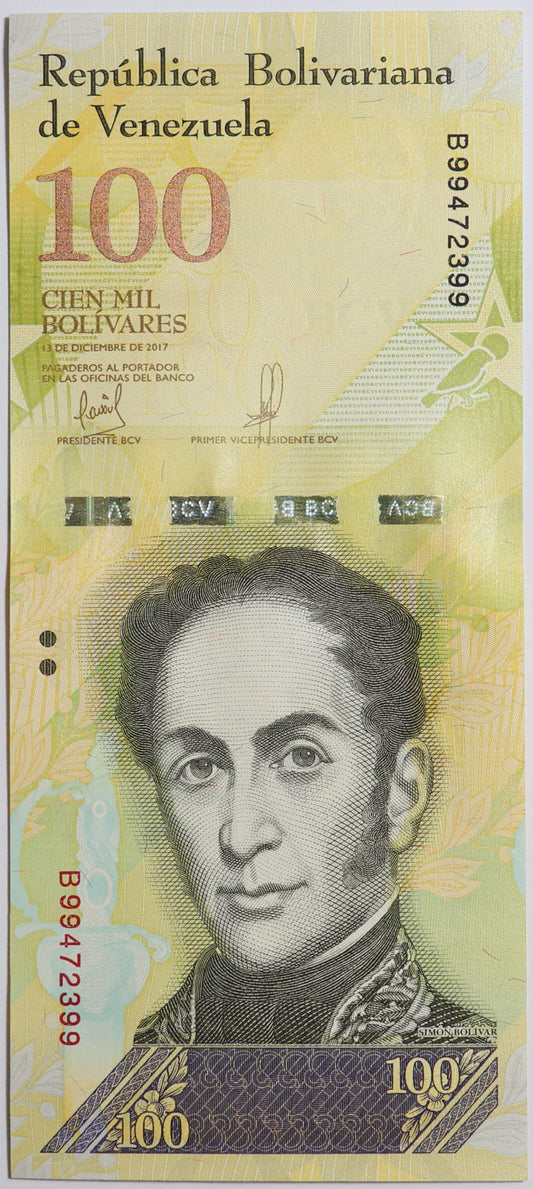 100 000 Boliwarów - Wenezuela - 2017 rok